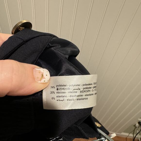 Zara Navy Blue Sailor Pants Pull On NEW Size Large - Picture 8 of 8